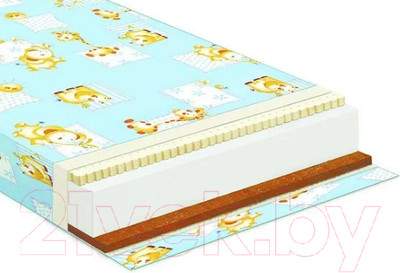 Матрас в кроватку Баюшка Холкон/кокос/латекс 10x60x120 / ХКЛ10