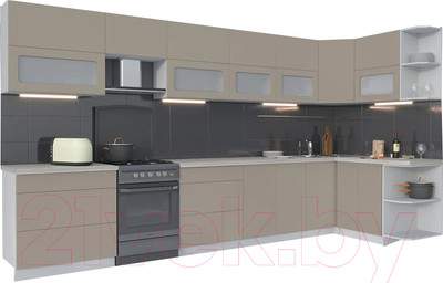 Кухонный гарнитур Interline Мила Матте 1.5x3.9 Б правая