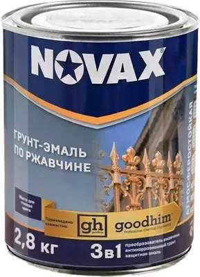 Грунт-эмаль Novax По ржавчине 3 в 1 RAL 9005