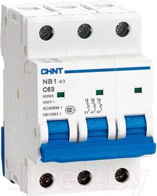 Выключатель автоматический Chint NB1-63 3P 25A 6kА D (DB) / 179717