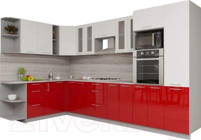 Кухонный гарнитур Interline Мила Gloss 1.88x3.4 левая