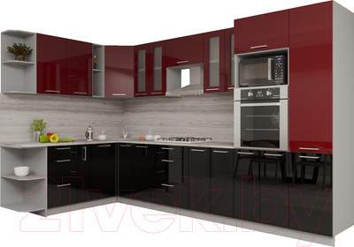 Кухонный гарнитур Interline Мила Gloss 1.88x3.4 левая