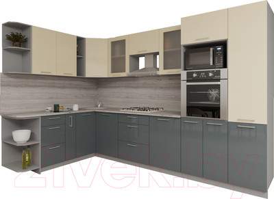 Кухонный гарнитур Interline Мила Gloss 1.88x3.2 левая