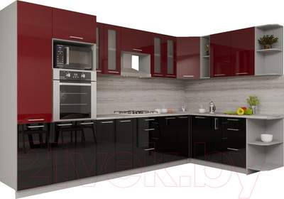 Кухонный гарнитур Interline Мила Gloss 1.88x3.4 правая