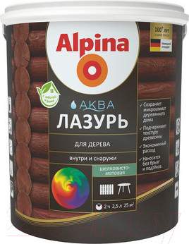 Лазурь для древесины Alpina Аква