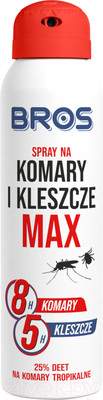 Аэрозоль от насекомых Bros Max от комаров и клещей 208