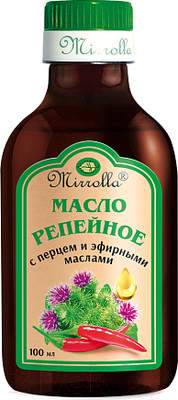 Масло для волос Mirrolla Репейное c перцем и эфирными маслами