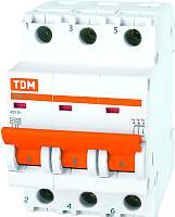 Выключатель автоматический TDM ВА 47-29 3Р 6А (D) 4.5кА / SQ0206-0169