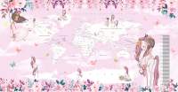 Фотообои листовые Citydecor Princess Карта мира с ростомером 18
