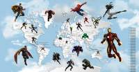 Фотообои листовые Citydecor Superhero карта мира с ростомером 6