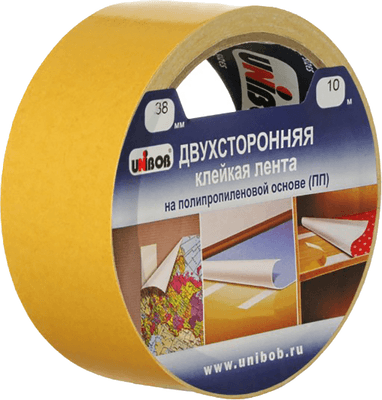 Скотч двухсторонний Unibob 38мм x 10м / 38566