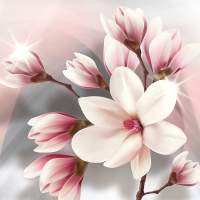 Фотообои листовые Vimala Розовая магнолия