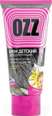 Крем от насекомых OZZ Baby 7.5 Репеллентный Алоэ и ромашка