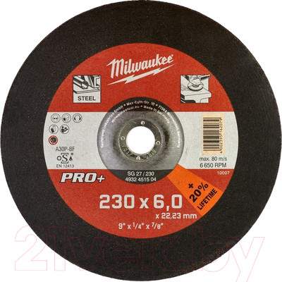 Шлифовальный круг Milwaukee 4932451504
