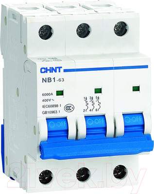 Выключатель автоматический Chint NB1-63 3P 6A 6кА (B) / 179695