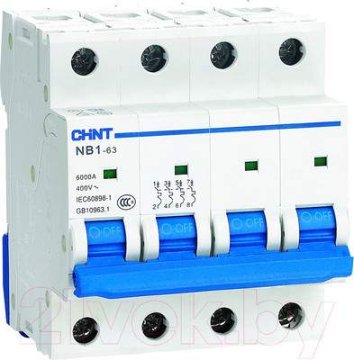 Выключатель автоматический Chint NB1-63 4P 32A 6кА (C) / 179747