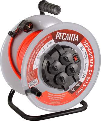 Удлинитель на катушке Ресанта СУ-3х1.5-30/3