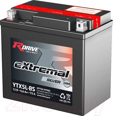 Мотоаккумулятор RDrive eXtremal Silver YTX5L-BS