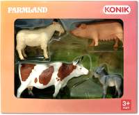 Набор фигурок игровых Konik Набор животных фермы Козел, овца, осел, корова / AMF1111