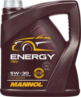 Моторное масло Mannol Energy 5W30 API SL A3/B3 / MN7511-3+1
