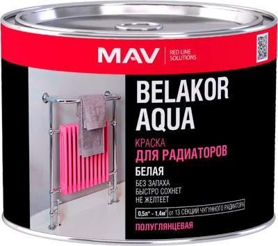 Краски, эмали MAV Belakor Aqua для радиаторов