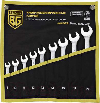 Набор ключей BERGER Комбинированных 8-19мм / BG1144