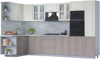 Кухонный гарнитур Interline Мила Шато 1.68x3.4 ВТ левая