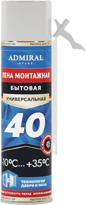 Герметики, пены Admiral Бытовая 40 Всесезонная