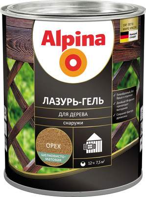 Защитно-декоративный состав Alpina Лазурь-гель