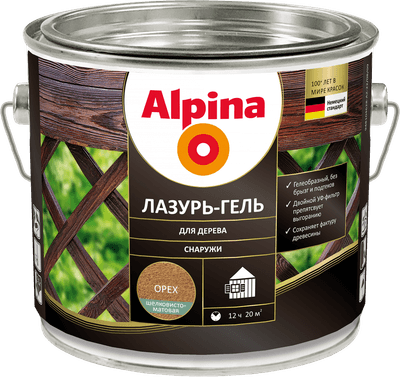 Защитно-декоративный состав Alpina Лазурь-гель