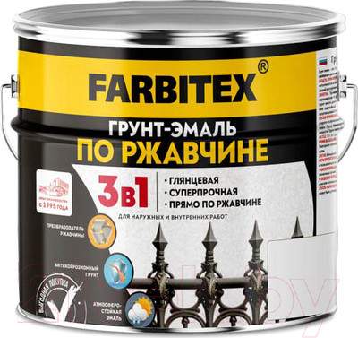 Краски, эмали Farbitex По ржавчине 3в1