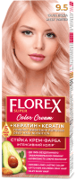 Крем-краска для волос Florex Super Кератин тон 9.5 теплая вода