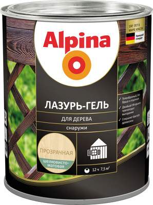 Защитно-декоративный состав Alpina Лазурь-гель