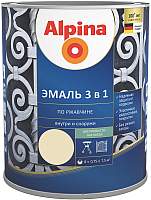 Эмаль Alpina По ржавчине 3 в 1 RAL1015