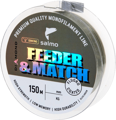 Леска монофильная Salmo Diamond Feeder & Match Fluoro Coated Olive Green 150/023
