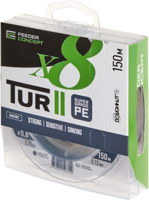 Лески рыболовные Feeder Concept Tur II х8 Braid Dark Grey 150/012 / FC4930-012