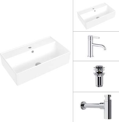 Умывальник со смесителем Lauter 21855 + Velvet 21СК696С + сифон 21635CH + донный клапан 21190CH