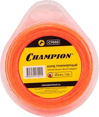Леска для триммера Champion Twisted Square / C7003