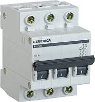 Выключатель автоматический Generica ВА 47-29 3Р 63А 4.5кА / MVA25-3-063-C