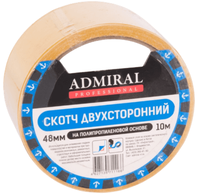 Скотч двухсторонний Admiral Полипропиленовый 48ммх10м 90мкм