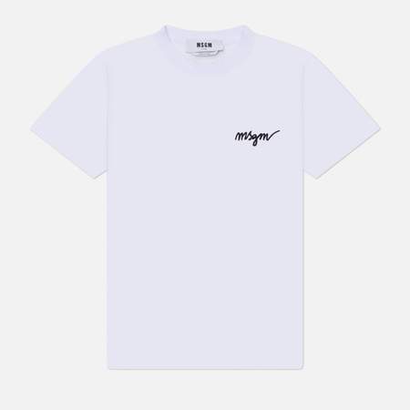 Женская футболка MSGM Italics Logo, цвет белый, размер L