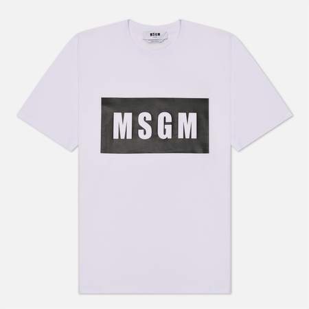 Мужская футболка MSGM Box Maxilogo, цвет белый, размер XL
