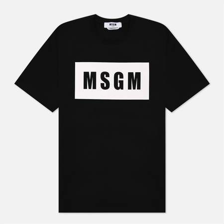 Мужская футболка MSGM Box Maxilogo, цвет чёрный, размер XL
