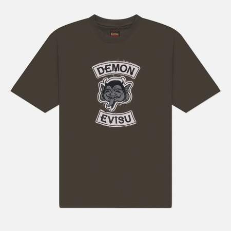 Мужская футболка Evisu Demon, цвет серый, размер L