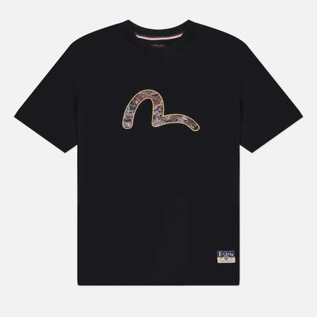 Мужская футболка Evisu Heritage Seagull Brocade Applique Regular Fit, цвет чёрный, размер XXL