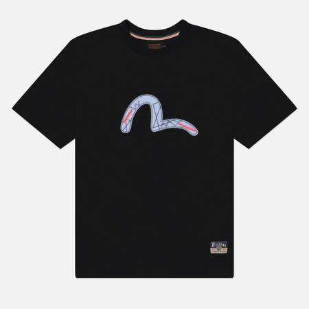 Мужская футболка Evisu Heritage Mixture Frabic Logo Applique, цвет чёрный, размер XL