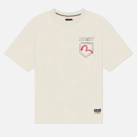 Мужская футболка Evisu Heritage Hand-Drawn Fortune Cat Printed, цвет бежевый, размер XXL