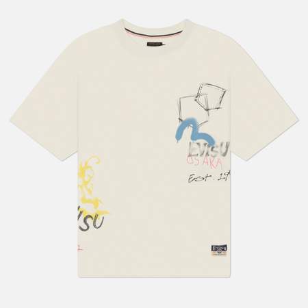 Мужская футболка Evisu Heritage Hand-Drawn Multi-Pocket & Daicock Print, цвет бежевый, размер XL