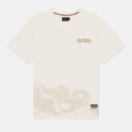 Мужская футболка Evisu Heritage Japanese Pattern Printed Daicock, цвет бежевый, размер XXL