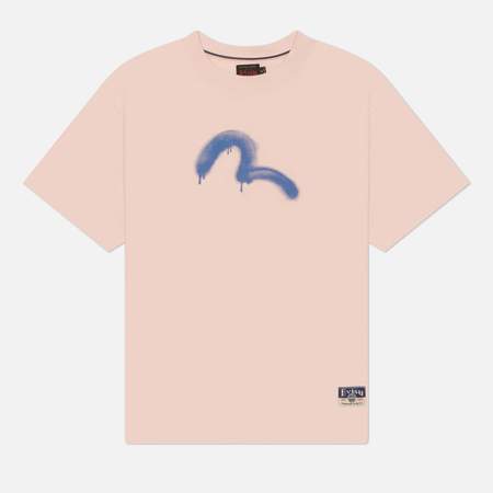 Мужская футболка Evisu Heritage Angel & Graffiti Slogan Printed, цвет розовый, размер M